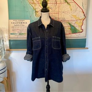 XL Wallace & Barnes Dark Denim Cowboy Shirt